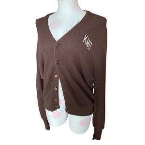 VINTAGE 70's Arnold Palmer  Monogrammed Golf Cardigan Sweater